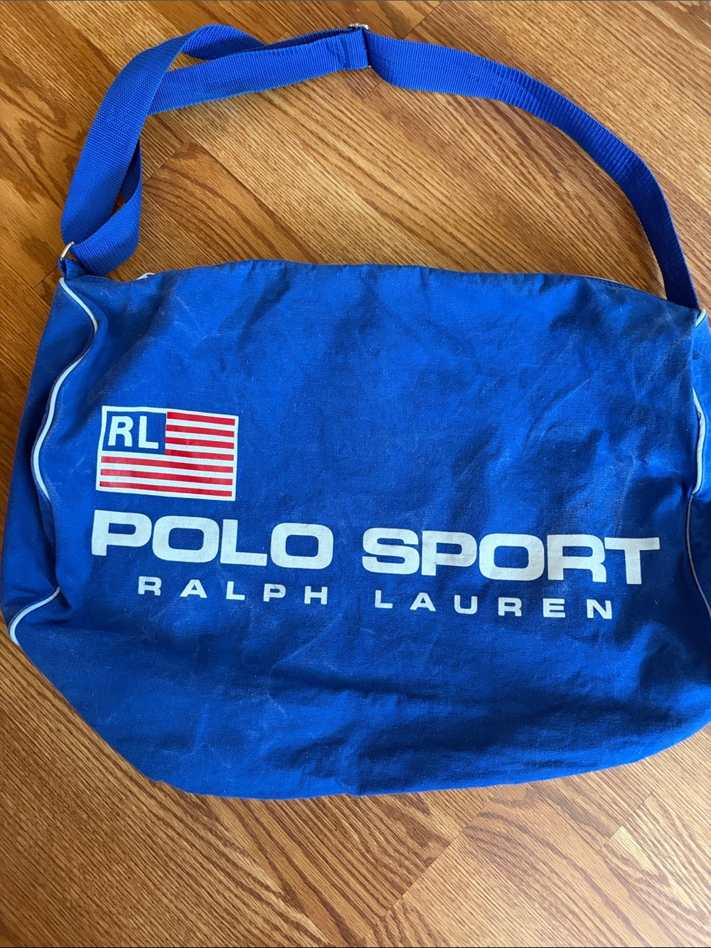 Polo by Ralph Lauren Blue Polo Sport Messenger Bag with White Logo